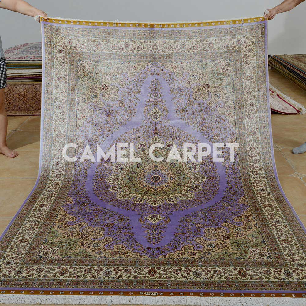 Traditional Hand Knotted Area Purple Carpet.jpg
